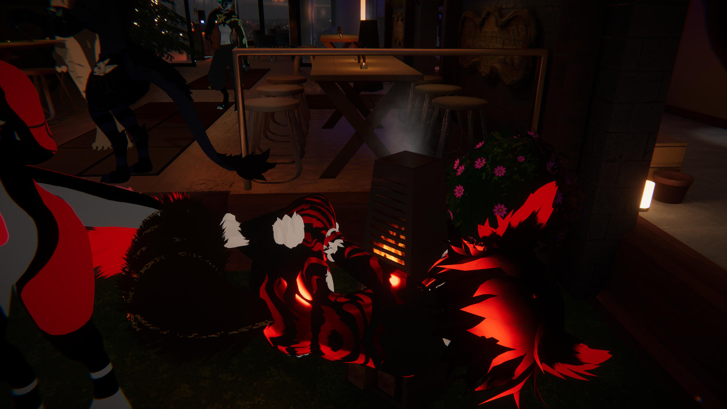 Tunaria laying in front of the fire, drunk (recreating a reallife situation) (05.2024)